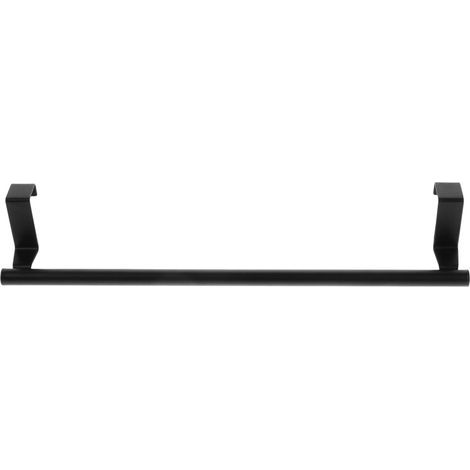 No drilling required. The towel rack can be fixed behind a door or hung on a piece of furniture (23 cm, black). (1/5)