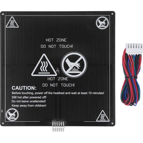3D Printer Heated Bed 220x220mm 3mm Thick Aluminum Hot Bed with 90cm Wire DC12V