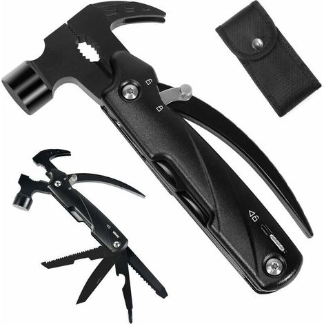 FLITI 12-in-1 Multifunktionszange Survivalhammer Mehrzweckhammer mit Edelstahlklinge für Camping Jagd und Wandern (1/4)