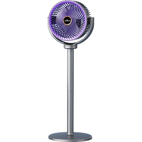 Ventilateur sol USB réglable 5 vitesses – 2400 mAh – Violet (1/5)
