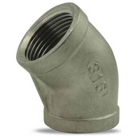 Coude 45° femelle / femelle en inox 316 3/4'' (1/2)