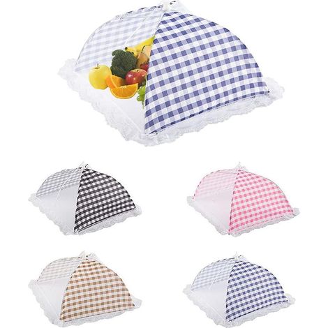 4 pièces couvre-plats pliants réutilisables en filet anti-insectes, parapluie alimentaire pop-up, tente alimentaire pour éloigner mouches et insectes (1/5)