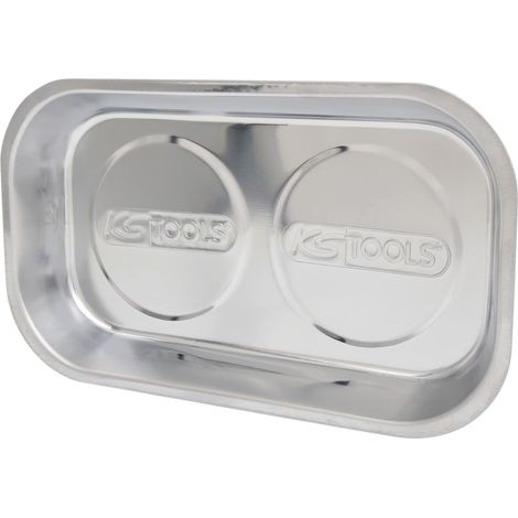 KS Tools 800.0151 Vassoio Magnetico in Acciaio Inossidabile, 2 Magneti, 140 X 240 mm
