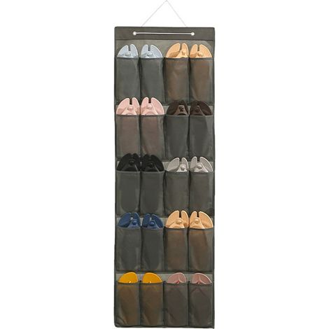 Sac de rangement suspendu pour porte,pour sous-vêtements et culottes, sac de rangement multifonctionnel,Gris [20 compartiments]