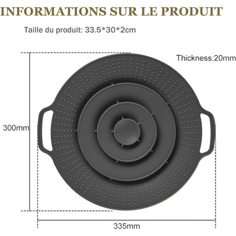Couvercle anti-débordement en silicone, Couvercle en silicone anti-déversement pour trop-plein - Haute température - Anti-ébullition - Pour poêles, casseroles, cuisine bouillante (1/3)