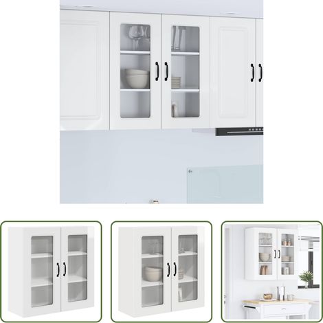Holzschrank - Küchenschrank Kalmar Hochglanz Weiß 80 x 31 x 80 cm (1/5)