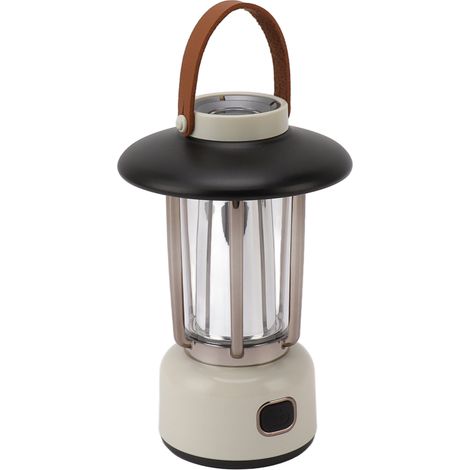 Campinglaterne mit 3 Leuchtmodi, verschiedenen Stromversorgungsoptionen, tragbare LED-Campinglampe für Rasen, Feuerstelle und Outdoor-Bereich, weiß (1/5)