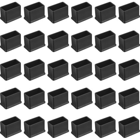 38 Pièces Bouchons Carrés en Plastique pour 15x30mm Noir (1/5)
