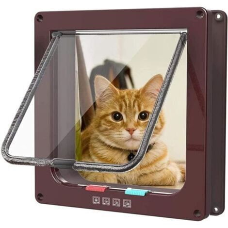 ALLIANDISChatière, chatière, chatière marron, (28,524,55,5 cm), adaptée aux chats, chatons et chiots (1/4)