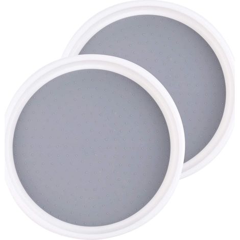 Lot de 2 plateaux tournants pour épices, condiments, rangement dans le garde-manger, les placards de cuisine ou sur le plan de travail, 25 cm (1/5)