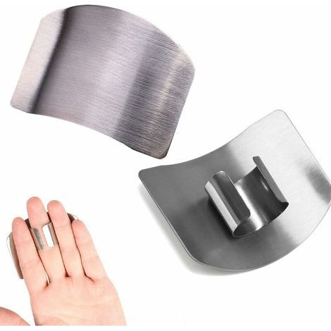 protège-doigts en acier inoxydable pour couper les doigts - Outil de cuisine sûr pour protéger les mains - Évite de blesser lors du tranchage et de couper en dés (2PCS) (1/5)