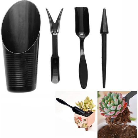 Outillage Aide à La Plantation Bulbes Fleurs Outils De Planter des Bulb - 4 Pièces, Noir, Plantoir Semoir Graines, pour Plantation, et Semis Jardin (1/5)
