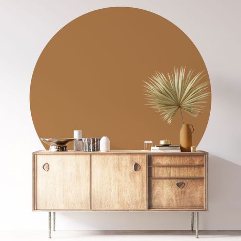Sticker mural rond / cercle - Couleur Tendance - Diamètre 30 cm - Adhésif + Protection BRILLANTE (1/3)