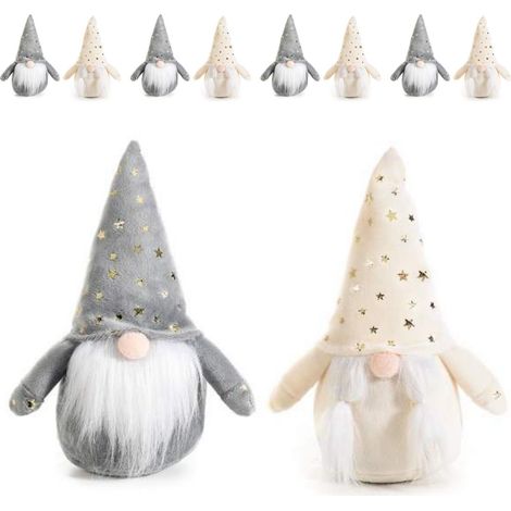 Babbo e Mamma Natale in Peluche con Stelle Dorate - Altezza 21 cm (1/3)
