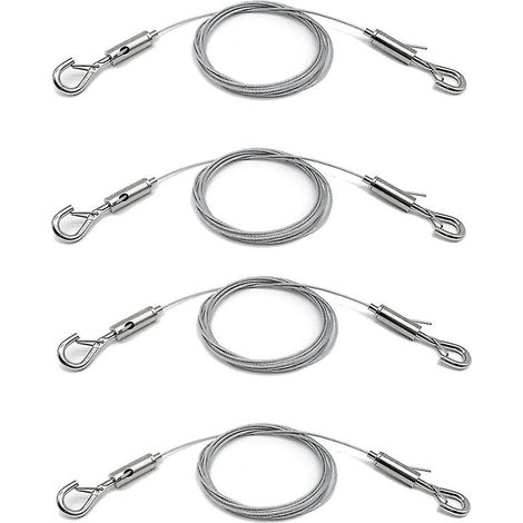 Lot de 4 câbles de suspension réglables pour tableaux, très résistants, supportent jusqu'à 22,7 kg (50 lb), 2 m x 1,5 mm.-AquaForge (1/5)