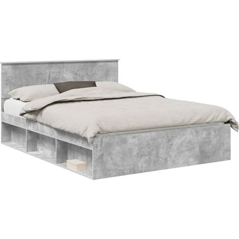 Maison Exclusive - Struttura del letto Grigio Concretè 150 x 200 cm Pino massello (1/5)