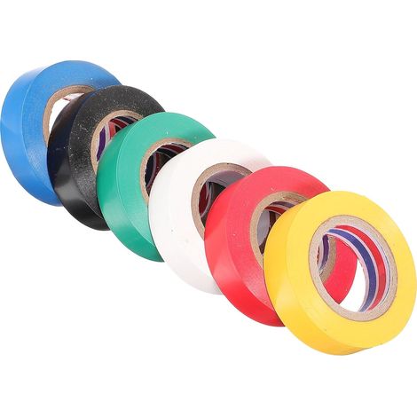 Lot de 6 rouleaux ruban isolant électrique, adhésif coloré pour le (1/5)