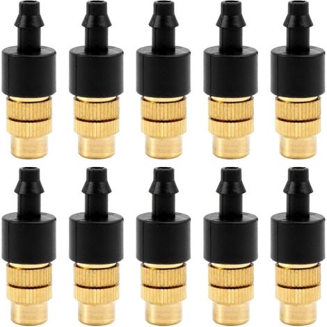 10 pcs Adjustable Misting Nozzle for Gardening Sprinkle Brass Watering Sprinkler Sprayer For Irrigation System (1/5)