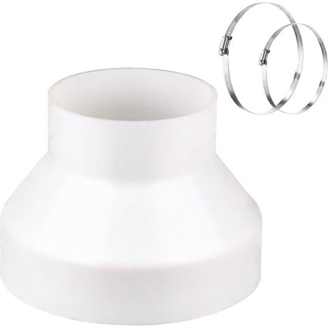 Raccord pour Conduit de Ventilation,Tuyau pour Hotte Raccord,Adaptateur de Conduit 150mm à 100mm Avec 2 Colliers en Acier Inoxydable,Réducteur de Tuyau Rond pour Système de Ventilation (1/5)