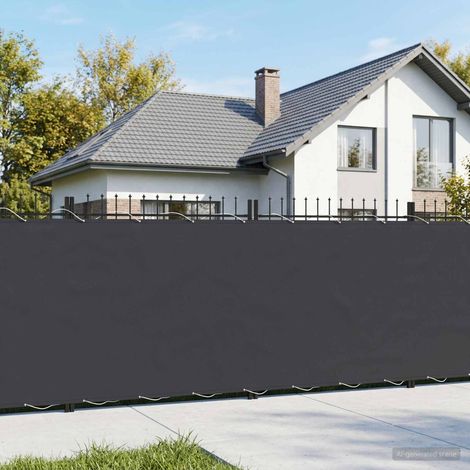 vidaXL Balcony Privacy Screen 1.8 x 15 m Fabric with PU Coated Black (1/5)