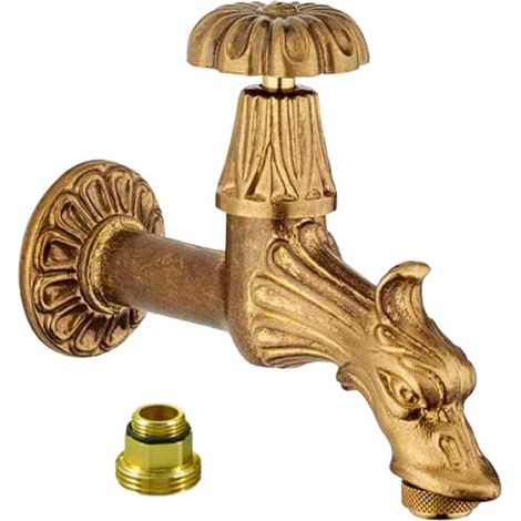 "RUBINETTO ARTISTICO PER FONTANA A VITONE CON ATTACCO PORTAGOMMA 1/2"""" + Rosone"