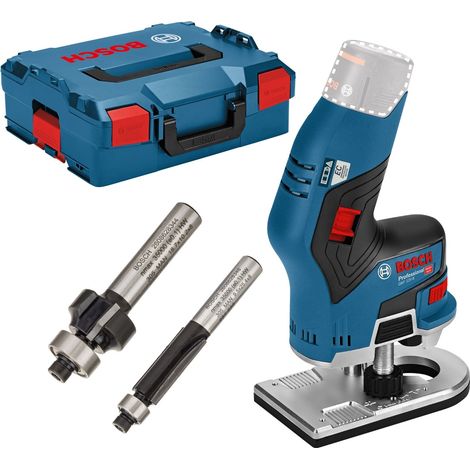 Bosch Professional – Fraiseuse de bords sans fil 12V – Moteur sans balais – Régime 13000 tr/min – Pour affleurage bois et plastique – L-Boxx avec accessoires - 12V-8