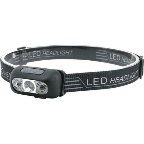 Lampe frontale étanche super lumineuse avec LED et capteur d'ondes intelligent, lampe frontale réglable à 90 degrés avec cinq vitesses de réglage de la luminosité, USB