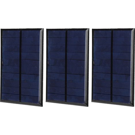 3-teiliges 5V 200mA Epoxid-Solarmodul mit 30cm roten und schwarzen Kabeln für Elektronikprojekte