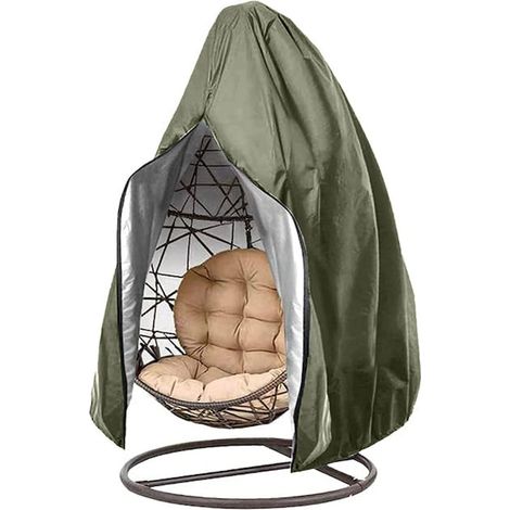 Housse de protection pour chaise de jardin, 115 x 190 cm, verte, bâche imperméable anti-UV pour mobilier extérieur, terrasse (1/5)