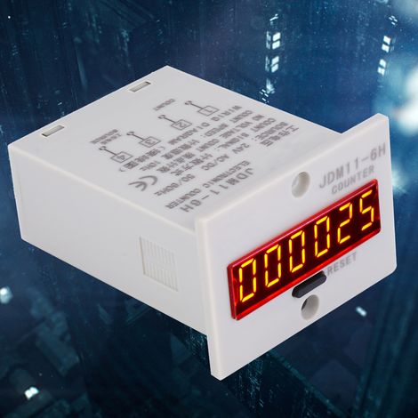 Compteur de tension électronique JDM11-6H à affichage numérique LED 6 chiffres avec relais AC/DC 24 V (1/5)