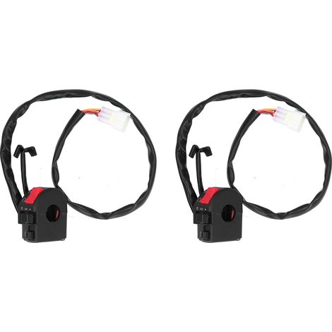2pcs Interrupteur de guidon 0.9 pouce pour moto - Commande phare clignotant avertisseur universel (1/5)