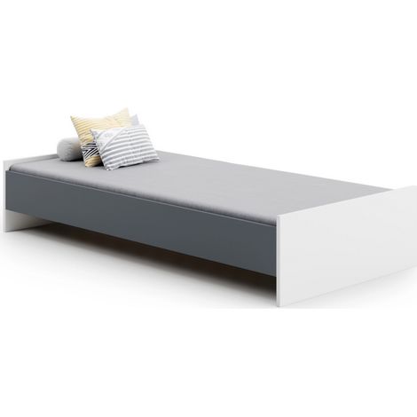 Letto singolo KARO 190x90 bianco e grigio per ragazzi (1/4)
