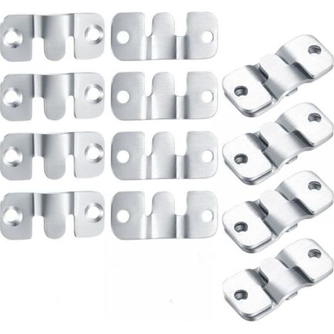 8PCS Concealed Flush Mount Bracket, Picture Frame Hook, Wall Mounted Photo Hanger, Interlocking Hanging Brackets, Furniture Connector for Hanging Mirror Fixing (1/5)