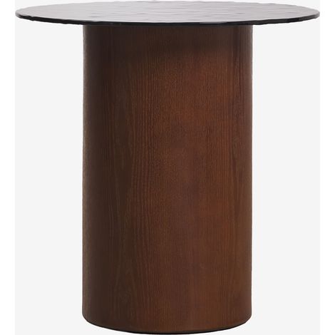 Mesa auxiliar redonda Ø50 cm en vidrio templado y MDF Asgri SKLUM (1/5)