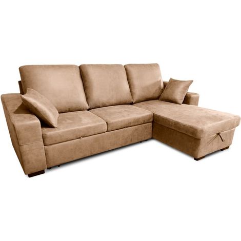 Sofá cama con chaiselongue reversible 4 plazas Edna Piedra (ancho) x 95cm (alto) (1/5)
