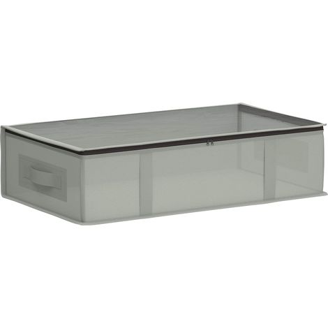 Caja de almacenamiento con ventana superior transparente Gris vidaXL