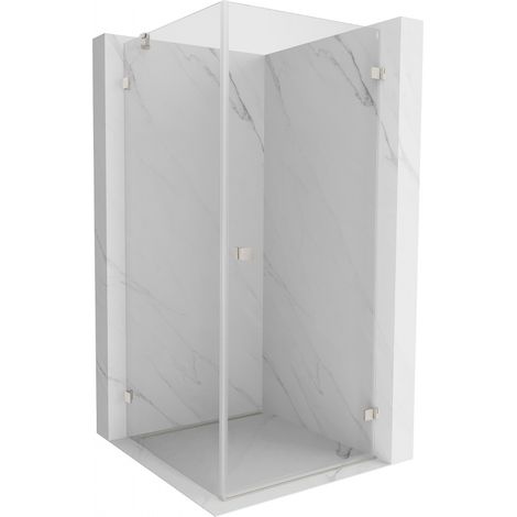 Mexen Lunar-B cabina de ducha abatible derecha 90 x 90 cm, transparente, n铆quel cepillado - 832-090-090-97-00-P (1/5)