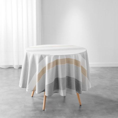 Nappe de Table Ronde "Iliade" 180cm Gris (1/3)