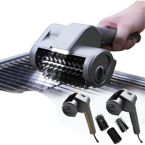 Brosse de Barbecue Électrique Autonomie en Acier Inoxydable & Têtes de Polissage Réglable à 180° pour Fonte Acier Inoxydable Charbon de Bois Nettoyeur (1/5)