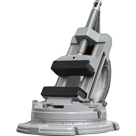 Cara inclinable y giratoria, ancho de mordaza de 3 pulgadas, construcción de hierro fundido, base giratoria de 360 grados, rango de inclinación de 0 a 90 grados, compatible con fresadoras. (1/5)
