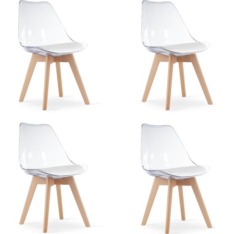 Mark Stuhl - transparente/naturfarbene Beine x 4 (1/5)