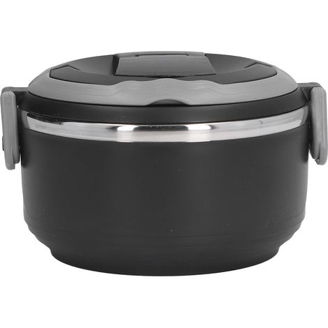 Boîtes à bento de style japonais, boîte à lunch isotherme portable en acier inoxydable pour l'école et le bureau, simple couche noire [201 Doublure] (1/5)
