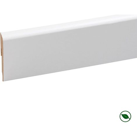 Lot de 4 Plinthes MDF blanc clipsables 2400 × 120 × 12 mm – PEFC 70 %