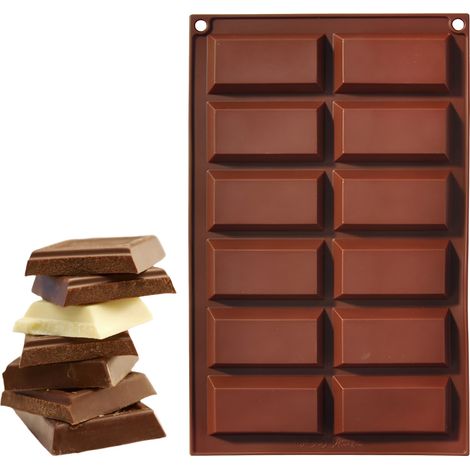 Moule En Silicone Pour Chocolat - 12 Cavités - Résistant À La Chaleur Et Au Froid - Pour Chocolats Bonbons Savons Et Glaces - 1 Pièce (1/5)