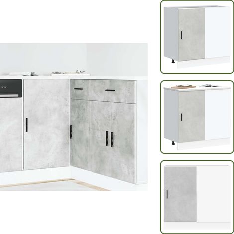 Meuble bas du lavabo gris béton bois d'ingénierie - Meuble Bas Du Lavabo - Meubles Bas Du Lavabo - Meuble Bas De Cuisine - Meuble Bas Du Lavabo Pour Cuisine (1/5)