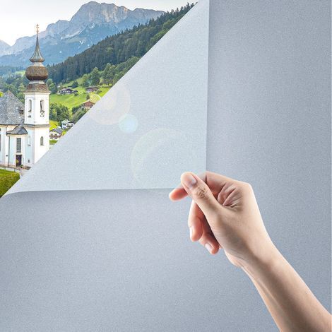 Selbstklebende, mattierte, elektrostatische Sichtschutzfolie für Fenster, UV-beständig - Sichtschutz - blickdichte Fensterfolie (30×100 cm) (1/5)