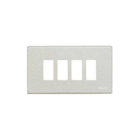 Bticino magic placca 4 posti in alluminio oxidal 504/4/x (1/2)