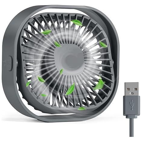 Petit ventilateur de bureau USB, ventilateur de table portable à plusieurs vitesses (1/5)