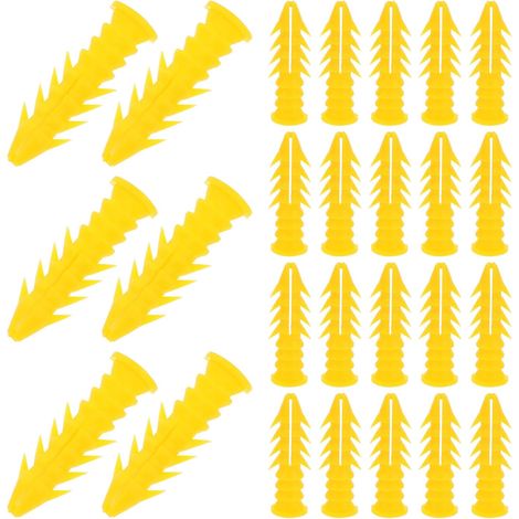 Chevilles Ancrages Muraux Jaune pour en Plastique Cloisons Sèches 100 Fiables Maintien Sécurisé, Lot de 100 Pièces pour Bureaux et Espaces Commerciaux (1/5)