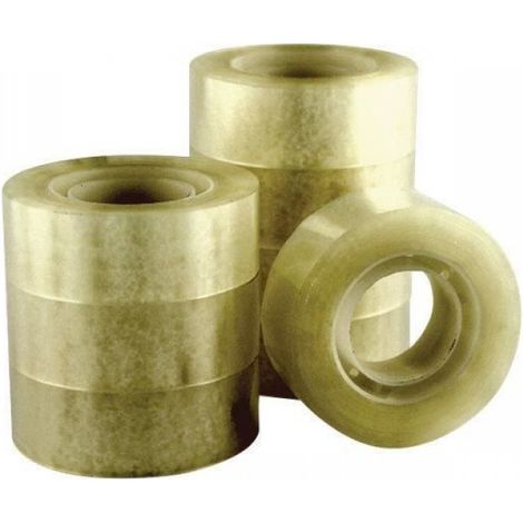 Q-CONNECT Ruban de bureau 19 mm x 33 m polypropylène transparent (pack de 8)